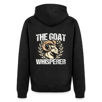 Vintage Retro Ziegenzüchter Ziege Ziegenliebhaber - Unisex Premium Bio Zip Hoodie - Schwarz - Hinten - Nico (187cm)