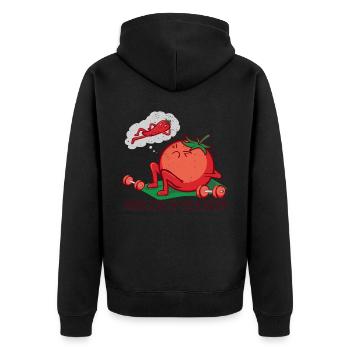 Hobby Gardener Sport Chili Pepper Tomato Bodybuilder - Unisex Premium Organic Zip Hoodie - black - Back - Nico (187cm)