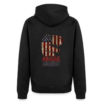 Patriotic Abigail Dinosaur Abigailsaurus - Unisex Premium Organic Zip Hoodie - black - Back - Nico (187cm)