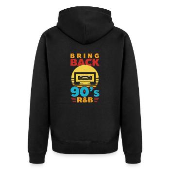 I Love The 90s Bring Back The 90s R&B - Unisex Premium Bio Zip Hoodie - Schwarz - Hinten - Nico (187cm)