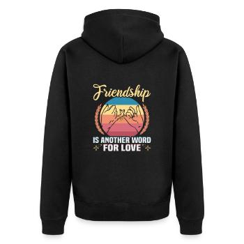 Friendship gift for good friend - Unisex Premium Organic Zip Hoodie - black - Back - Nico (187cm)