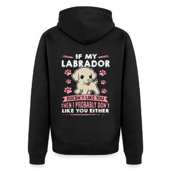 Dog saying Labrador design pour les amoureux des chiens - Veste à capuche bio Premium Unisexe - noir - Dos - Nico (187cm)