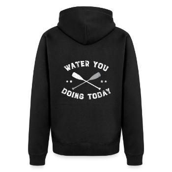 Sup Stand Up Paddle Design Sup Board Paddeln - Unisex Premium Bio Zip Hoodie - Schwarz - Hinten - Nico (187cm)