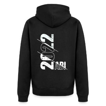 Abitur 2022 Geschenk Junge Mädchen Abi 2022 - Unisex Premium Bio Zip Hoodie - Schwarz - Hinten - Nico (187cm)
