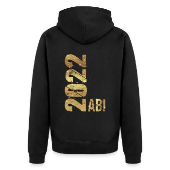 Abitur 2022 Geschenk Junge Mädchen Abi 2022 - Unisex Premium Bio Zip Hoodie - Schwarz - Hinten - Nico (187cm)