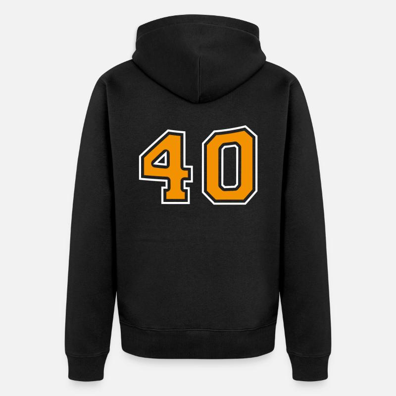 Numéro 40 Orange - Veste à capuche bio Premium Unisexe - noir