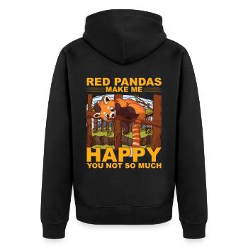 Les pandas roux me rendent heureux tu n’es pas tellement - Veste à capuche bio Premium Unisexe - noir - Dos - Nico (187cm)