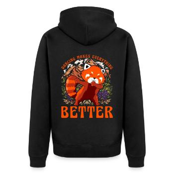 Dancing makes everything betterRoter Panda - Unisex Premium Bio Zip Hoodie - Schwarz - Hinten - Nico (187cm)