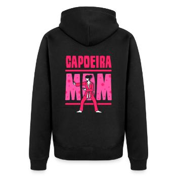 Capoeira Mutter Kampfsport Brasilianisch Hobby - Unisex Premium Bio Zip Hoodie - Schwarz - Hinten - Nico (187cm)
