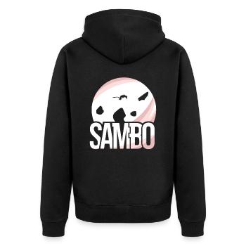 Sambo Trainer Martial Arts Martial Arts Training - Unisex Premium Organic Zip Hoodie - black - Back - Nico (187cm)