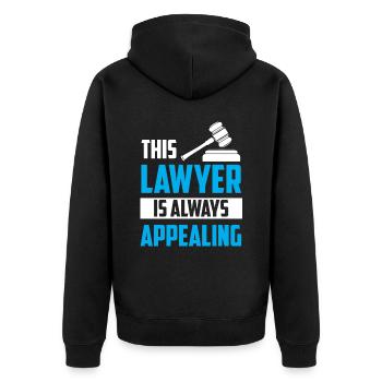 This Lawyer Always Contradicts Lawyer Lawyer - Unisex Premium Organic Zip Hoodie - black - Back - Nico (187cm)