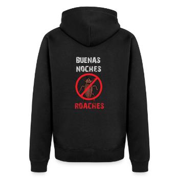 Kammerjäger I Ungeziefer Motiv für - Unisex Premium Bio Zip Hoodie - Schwarz - Hinten - Nico (187cm)