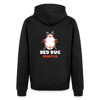 Kammerjäger I Ungeziefer Motiv für - Unisex Premium Bio Zip Hoodie - Schwarz - Hinten - Nico (187cm)
