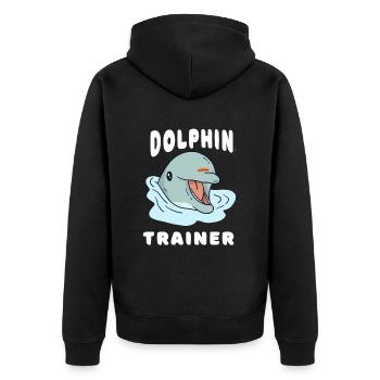 Mignon dauphin design n entraîneur de dauphins - Veste à capuche bio Premium Unisexe - noir - Dos - Nico (187cm)
