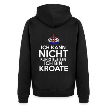 Kroatien Kroate Kroatisches - Unisex Premium Bio Zip Hoodie - Schwarz - Hinten - Nico (187cm)