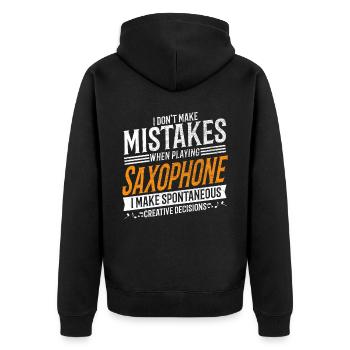 Saxophonist Musikliebhaber Kreativer Saxophonist - Unisex Premium Bio Zip Hoodie - Schwarz - Hinten - Nico (187cm)