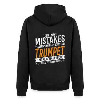 Trompeter Musikliebhaber Trompetenspieler - Unisex Premium Bio Zip Hoodie - Schwarz - Hinten - Nico (187cm)