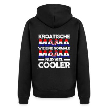 Kroatin Kroatienische Mama Kroatien Mutter Polska - Unisex Premium Bio Zip Hoodie - Schwarz - Hinten - Nico (187cm)