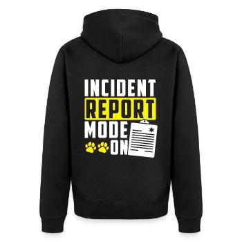 Mode De rapport d’incident activé - Inspecteur des animaux - Veste à capuche bio Premium Unisexe - noir - Dos - Nico (187cm)