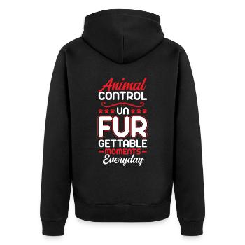 Unforgettable moments in everyday life - Animal Inspector - Unisex Premium Organic Zip Hoodie - black - Back - Nico (187cm)