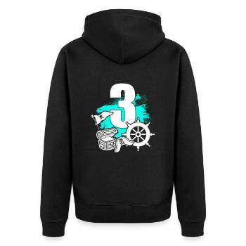 Pirate 3 years old - Unisex Premium Organic Zip Hoodie - black - Back - Nico (187cm)