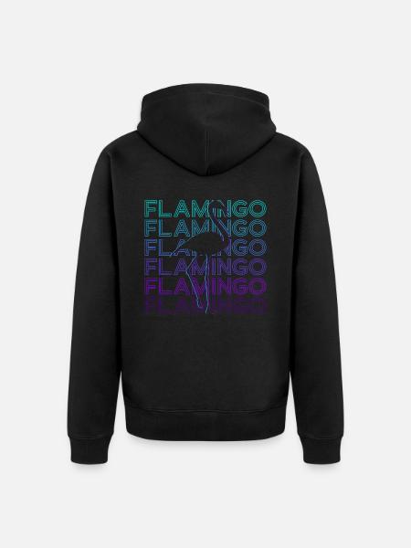 Flamingo Retro Gift - Unisex Premium Organic Zip Hoodie - black