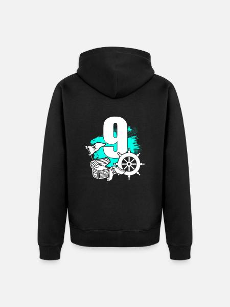 Pirate 9 years old - Unisex Premium Organic Zip Hoodie - black