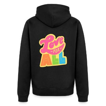 Love For All LGBTQ Rainbow - Unisex Premium Organic Zip Hoodie - black - Back - Nico (187cm)