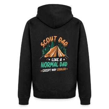 Scout Dad like a normal dad, only much cooler - Unisex Premium Organic Zip Hoodie - black - Back - Nico (187cm)