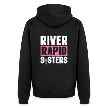 Rafting Wildwasser Kanu Kajak - Unisex Premium Bio Zip Hoodie - Schwarz - Hinten - Nico (187cm)