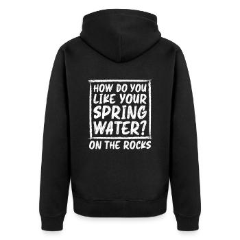 Rafting Wildwasser Kanu Kajak - Unisex Premium Bio Zip Hoodie - Schwarz - Hinten - Nico (187cm)