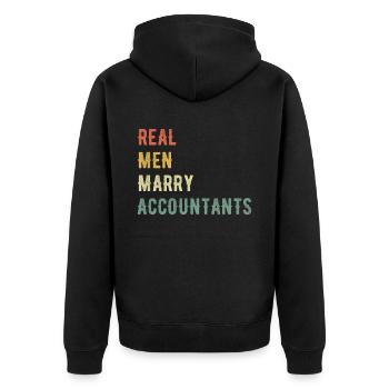 Echte Männer Heiraten Buchhalter - Unisex Premium Bio Zip Hoodie - Schwarz - Hinten - Nico (187cm)