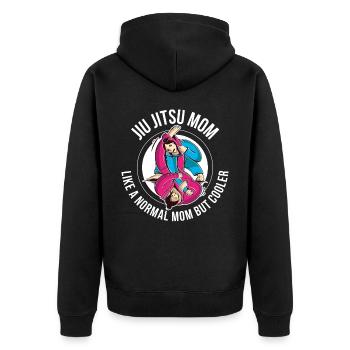Jiu Jitsu Mom Jiu Jitsu Geschenk - Unisex Premium Bio Zip Hoodie - Schwarz - Hinten - Nico (187cm)