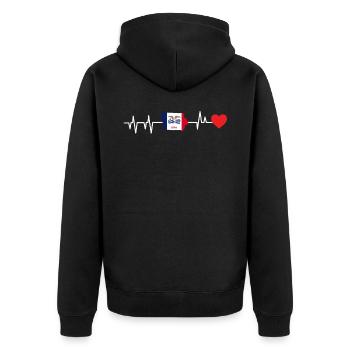 Iowa herzschlag geschenk - Unisex Premium Bio Zip Hoodie - Schwarz - Hinten - Nico (187cm)