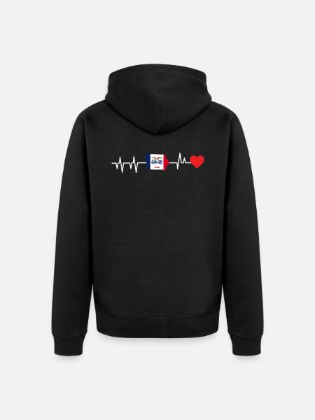 Iowa heartbeat gift - Unisex Premium Organic Zip Hoodie - black