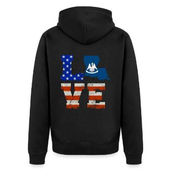 Cher cadeau louisiana Usa drapeaux - Veste à capuche bio Premium Unisexe - noir - Dos - Nico (187cm)