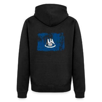 Liebes louisiana Usa flaggen geschenk - Unisex Premium Bio Zip Hoodie - Schwarz - Hinten - Nico (187cm)
