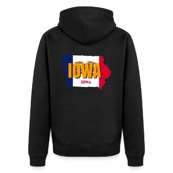 Cadeau d’un résident de l’Iowa - Veste à capuche bio Premium Unisexe - noir - Dos - Nico (187cm)