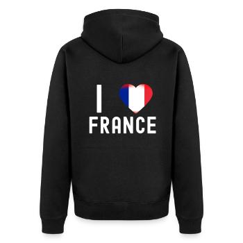 France Drapeau France Paris Marseille Français - Veste à capuche bio Premium Unisexe - noir - Dos - Nico (187cm)