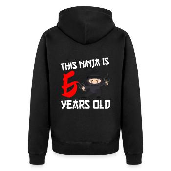 Ninja 6ème anniversaire - Veste à capuche bio Premium Unisexe - noir - Dos - Nico (187cm)