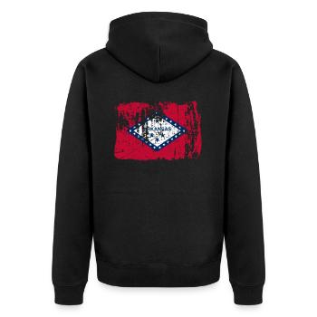 Arkansas Home Flag Gift - Unisex Premium Organic Zip Hoodie - black - Back - Nico (187cm)