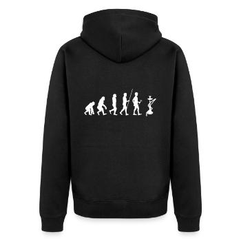 Shisha - Unisex Premium Bio Zip Hoodie - Schwarz - Hinten - Nico (187cm)