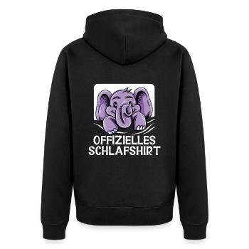 Elefant Tshirt für Elefanten Elephant Kinder Zoo - Unisex Premium Bio Zip Hoodie - Schwarz - Hinten - Nico (187cm)