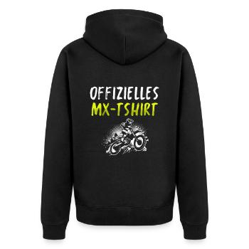 Motocross Geschenk Für Enduro Supermoto Dirt Bike - Unisex Premium Bio Zip Hoodie - Schwarz - Hinten - Nico (187cm)
