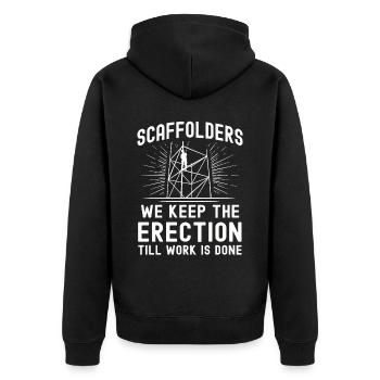Scaffolding Builder Gift Work Occupation Construction Worker Job - Unisex Premium Organic Zip Hoodie - black - Back - Nico (187cm)