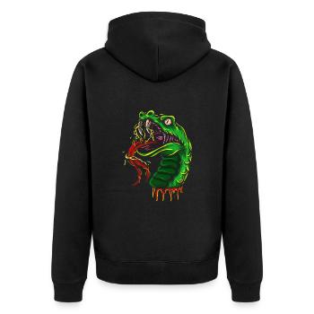 Snake Gift Animal Reptile Cobra Python Boa - Unisex Premium Organic Zip Hoodie - black - Back - Nico (187cm)