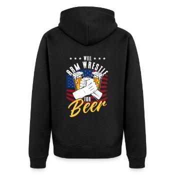Will Arm Wrestle pour Beer Arm Press - Veste à capuche bio Premium Unisexe - noir - Dos - Nico (187cm)