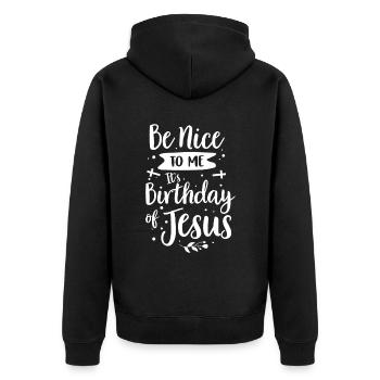 Christianity God Jesus Gift Church Religion - Unisex Premium Organic Zip Hoodie - black - Back - Nico (187cm)