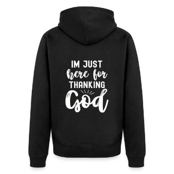 Christianity God Jesus Gift Church Religion - Unisex Premium Organic Zip Hoodie - black - Back - Nico (187cm)