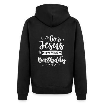 Christianity God Jesus Gift Church Religion - Unisex Premium Organic Zip Hoodie - black - Back - Nico (187cm)